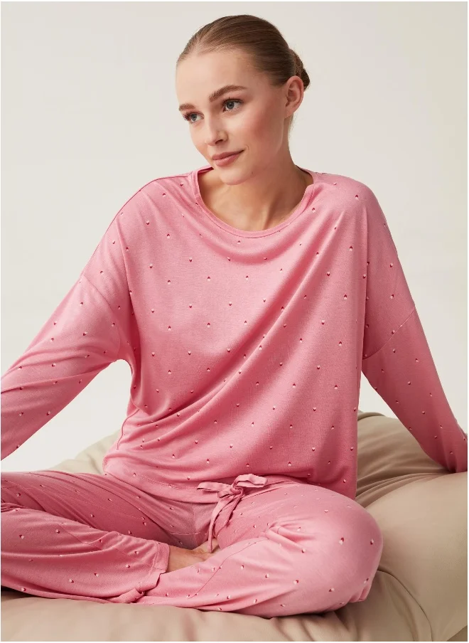 Ovs Ovs Oversize Pyjama Top With Heart Print