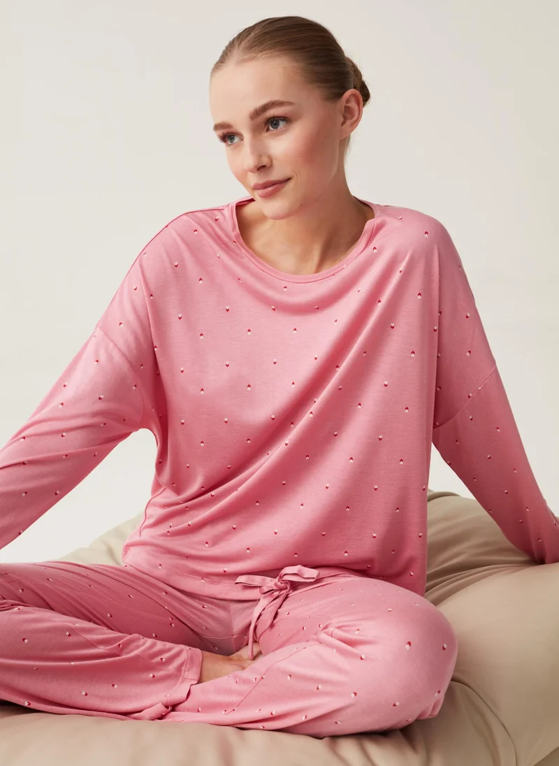 Ovs Ovs Oversize Pyjama Top With Heart Print