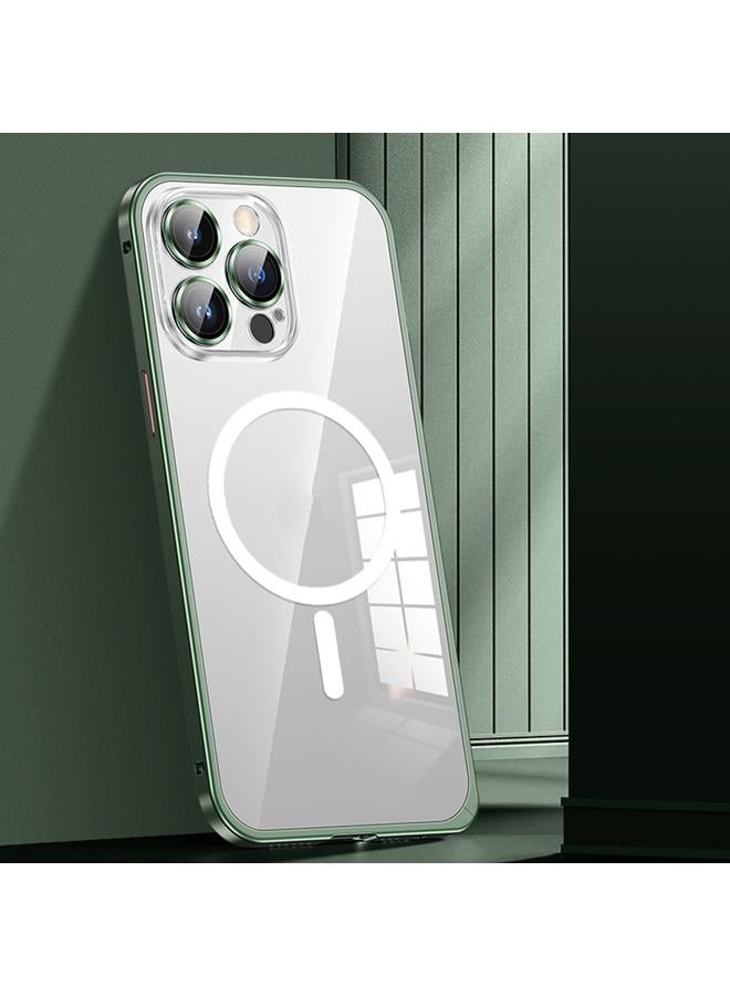 Zaboon Case For iPhone 12 Pro Max MagSafe Spring Buckle Metal Transparent Phone Case with Lens Protection - Image 1