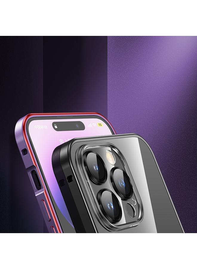 Zaboon Case For iPhone 12 Pro Max MagSafe Spring Buckle Metal Transparent Phone Case with Lens Protection - Image 3