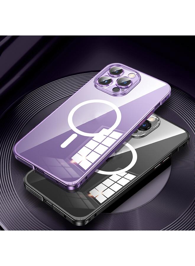 Zaboon Case For iPhone 12 Pro Max MagSafe Spring Buckle Metal Transparent Phone Case with Lens Protection - Image 2