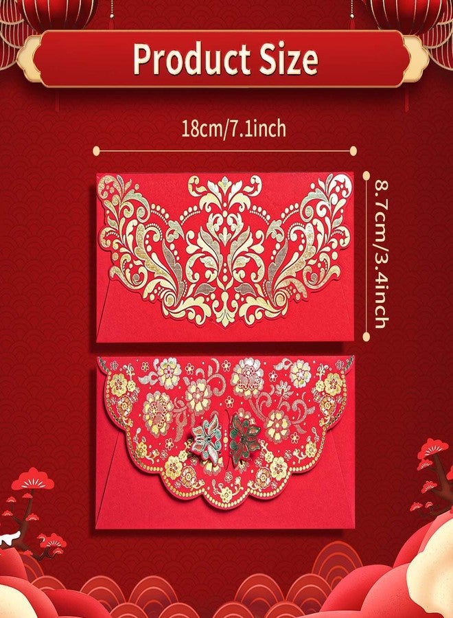 YAOLIGIFT 20Pcs Luxurious Chinese Red Envelopes, Chinese Red Pockets Hong Bao Money Envelopes Lucky Money Envelopes, Money Gift Cash Packet for All Occasions Birthday Spring Festivals Party - Image 3