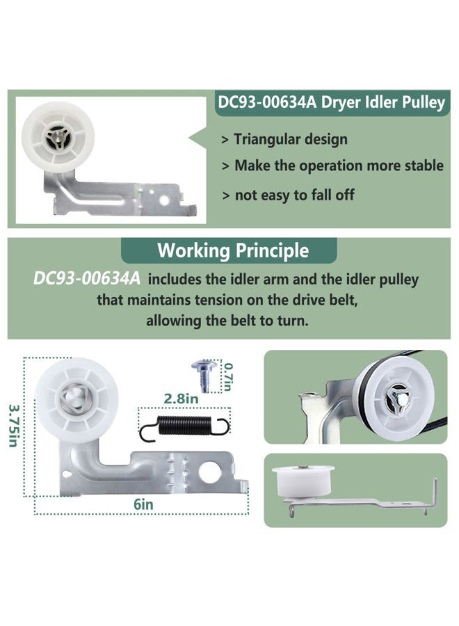 MONKEMON Upgraded Sam-Sung Dryer Repair Kit Compatible with Samsung Dryer Roller Replacement Kit, Replacement for Samsung Dryer Parts DC97-16782A 6602-001655 DC93-00634A - Image 4
