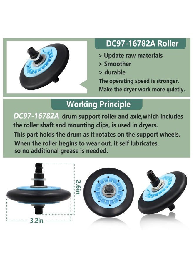 MONKEMON Upgraded Sam-Sung Dryer Repair Kit Compatible with Samsung Dryer Roller Replacement Kit, Replacement for Samsung Dryer Parts DC97-16782A 6602-001655 DC93-00634A - Image 3