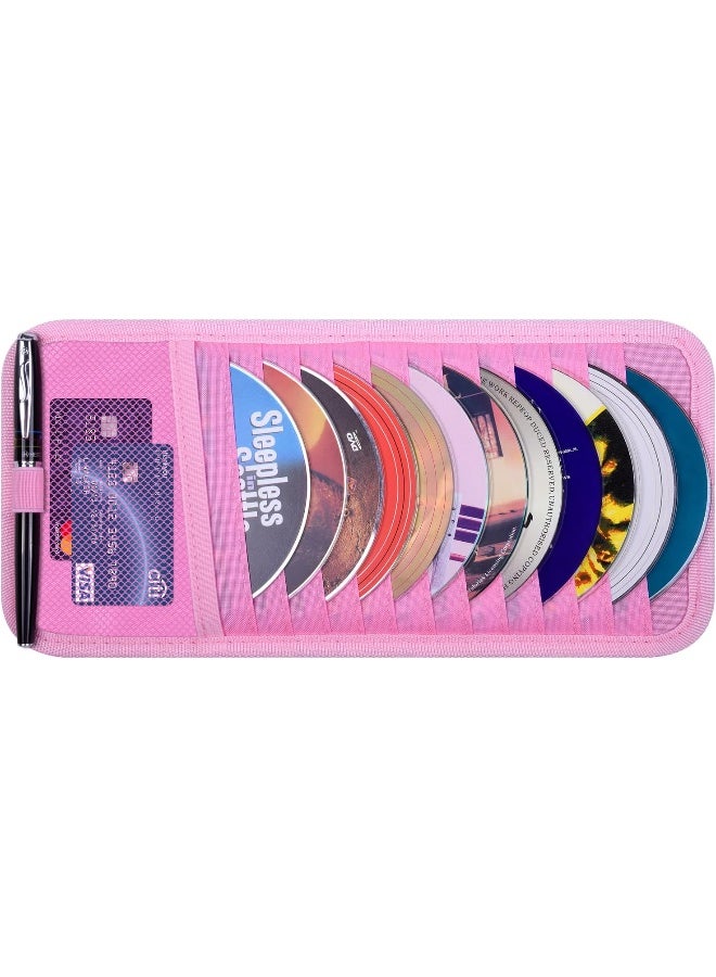 Wisdompro Car CD Case Holder - Pink Sun Visor Organizer - Image 1