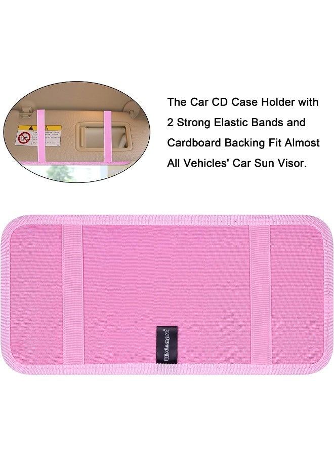 Wisdompro Car CD Case Holder - Pink Sun Visor Organizer - Image 4
