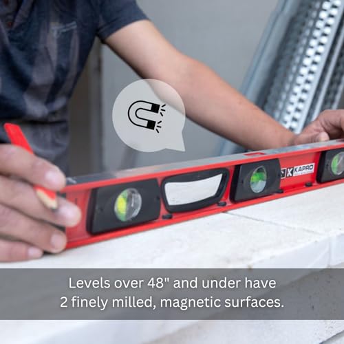 Kapro - 170 Samson Magnetic Contractor Heavy Duty I-Beam with Plumb Site Level - Features Horizontal and Vertical Vials and Dual-View Plumb Site - Aluminum - 24 Inch - Image 5
