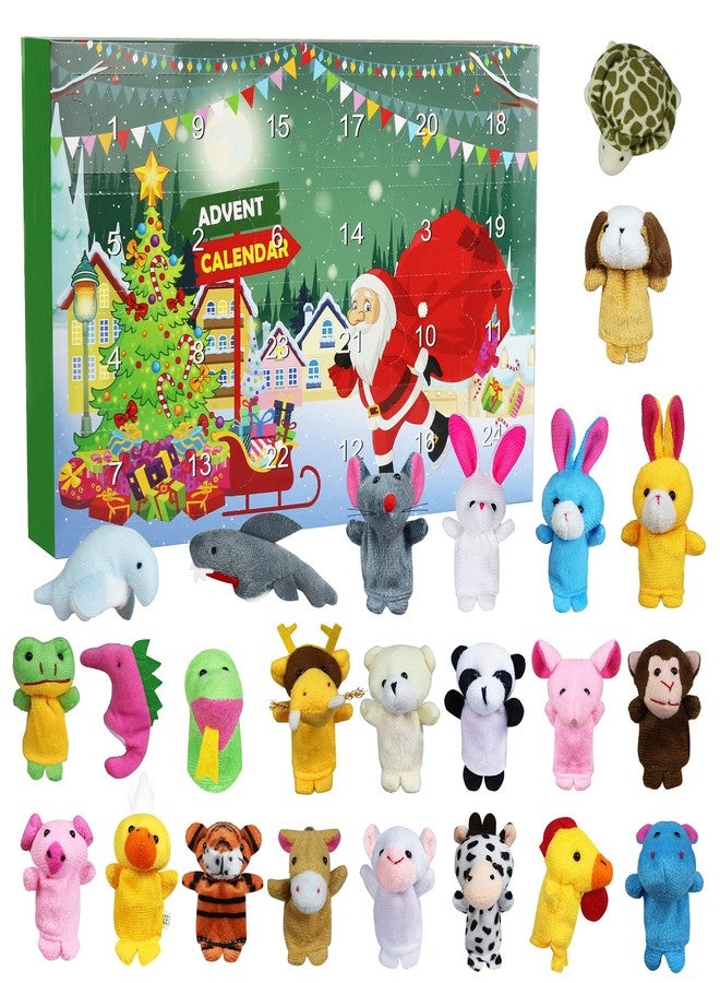 Sakayo Christmas Advent Calendar 2026 for Kids 24 Days Christmas Countdown Calendar with 24 Pcs Animal Finger Puppets Plush Toys Xmas Party Favors Xmas Gifts for Toddler Boys Girls Children Teens - Image 1