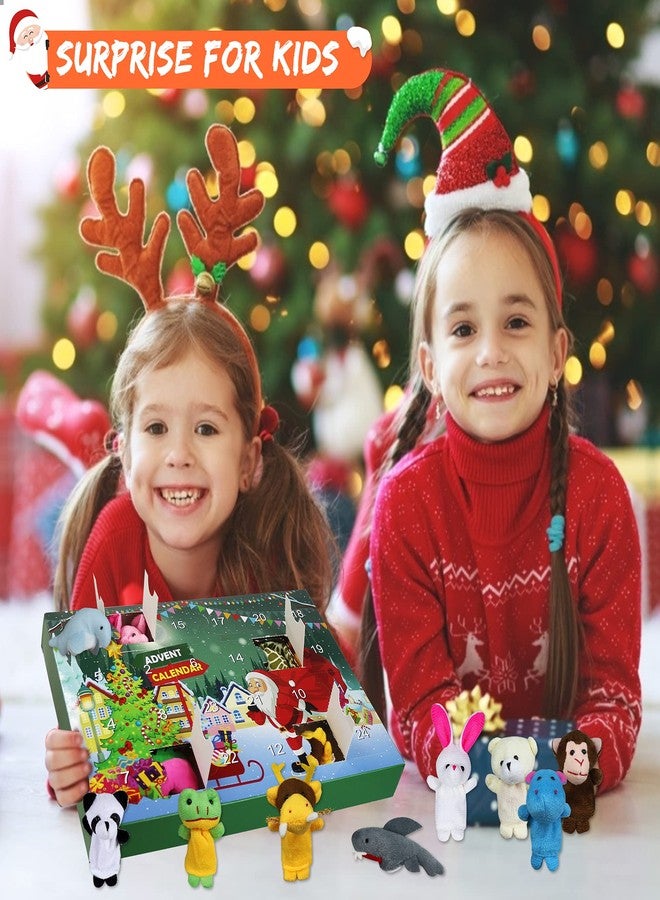 Sakayo Christmas Advent Calendar 2026 for Kids 24 Days Christmas Countdown Calendar with 24 Pcs Animal Finger Puppets Plush Toys Xmas Party Favors Xmas Gifts for Toddler Boys Girls Children Teens - Image 2