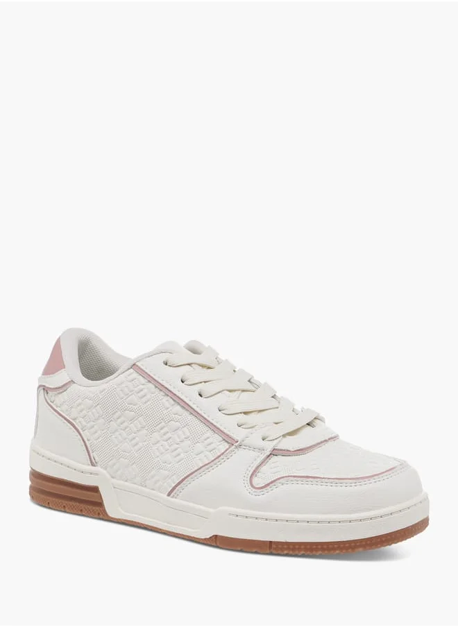 MISSY Women Logo Embossed Sneakers with Lace-Up Closure