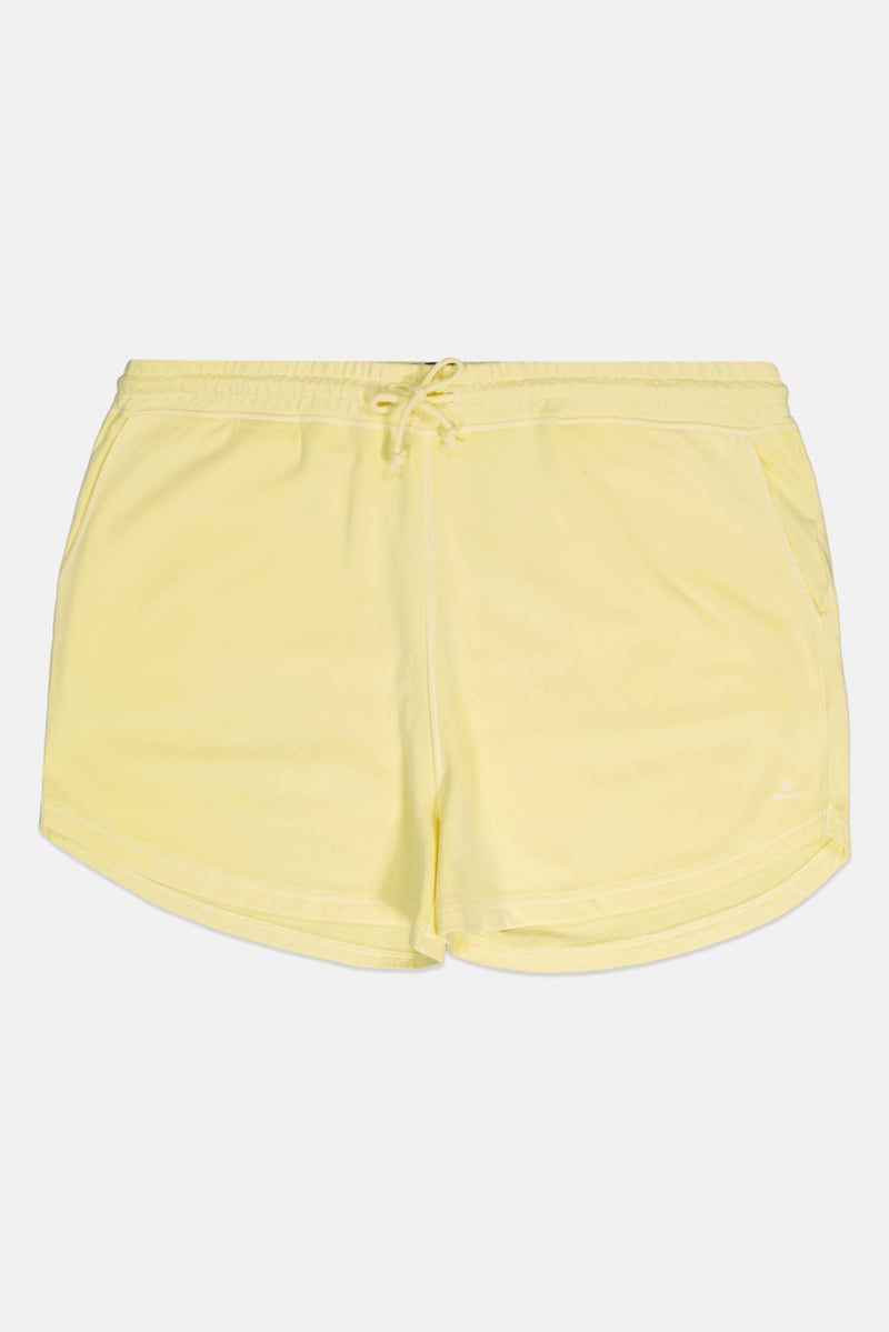 GANT Women Embroidered Logo Basic Shorts, Yellow - Image 3