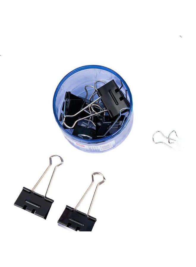 Deli 12-Pack 50Mm Effortless Black Binder Clips, #1 Metal Paper Clips, Office Supplies, Large Size, 12 Clips/Tube, 8561S - Image 3