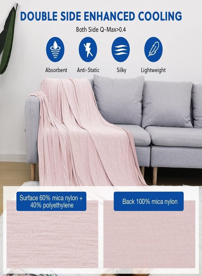 HOMFINE Cooling Blankets for Hot Sleepers - Summer Blanket Thin Lightweight Breathable Soft Double Side Enhanced Cooling for Bed Couch Sofa, Keep Cool for Night Sweats (Pink, 50 x 70 inches) - Image 3