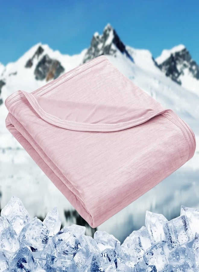 HOMFINE Cooling Blankets for Hot Sleepers - Summer Blanket Thin Lightweight Breathable Soft Double Side Enhanced Cooling for Bed Couch Sofa, Keep Cool for Night Sweats (Pink, 50 x 70 inches) - Image 1