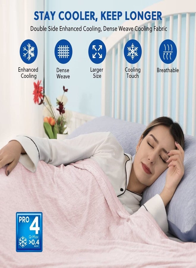 HOMFINE Cooling Blankets for Hot Sleepers - Summer Blanket Thin Lightweight Breathable Soft Double Side Enhanced Cooling for Bed Couch Sofa, Keep Cool for Night Sweats (Pink, 50 x 70 inches) - Image 2