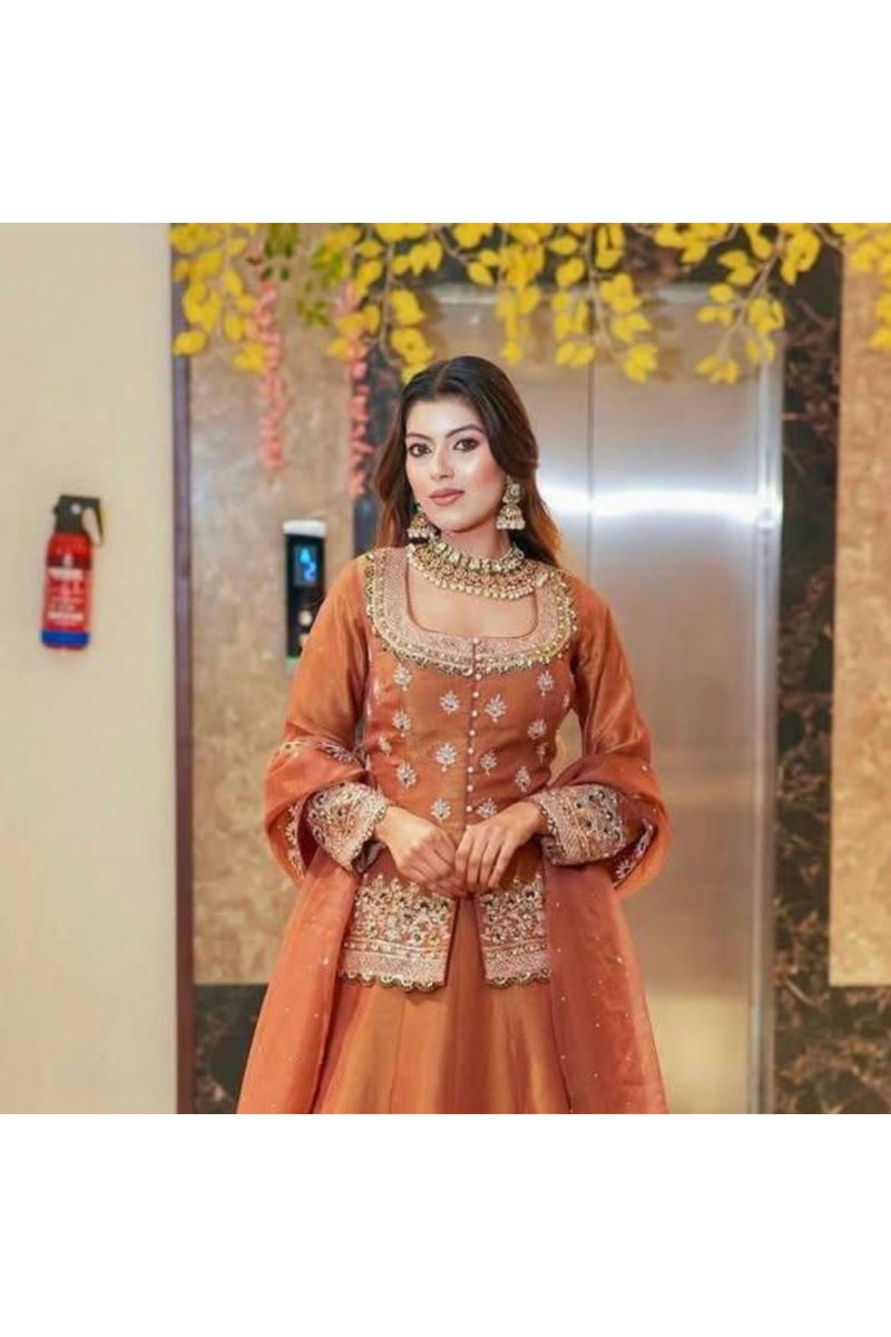 طقم ليهينغا من الحرير - HRT1615 - L - Image 3