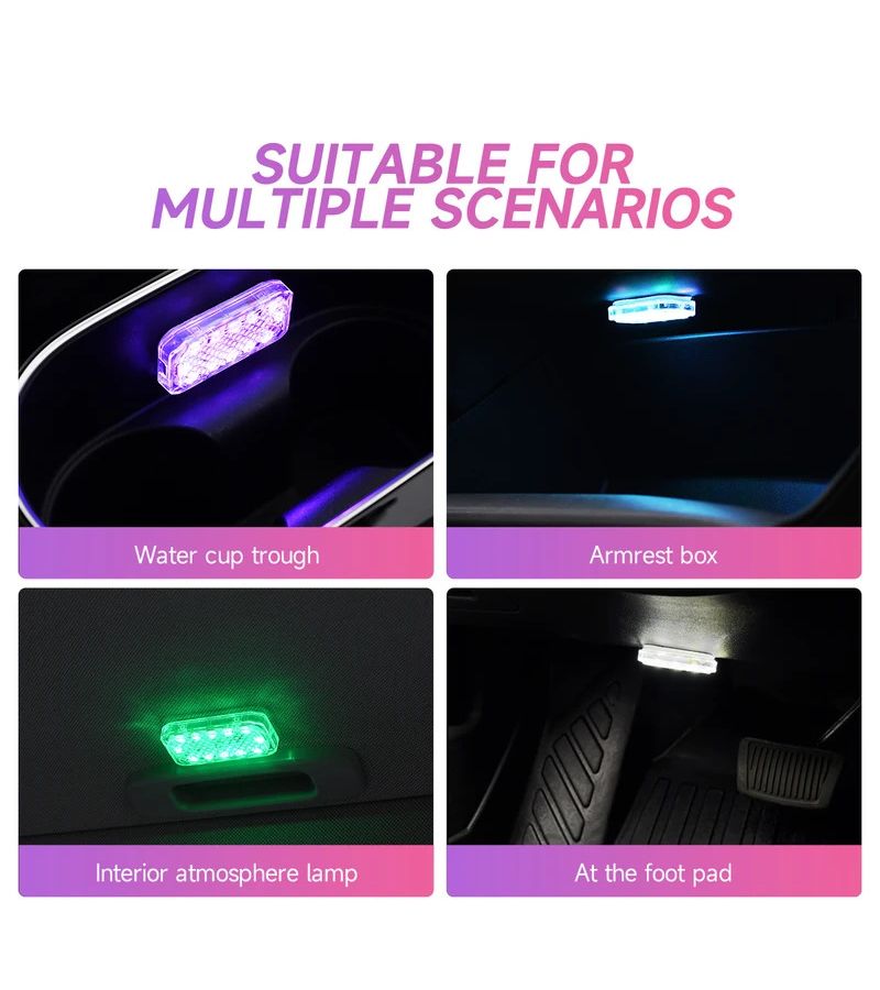 8 LED High Brightness Touch Light White Wireless Interior USB Charging Ceiling Reading Lamp - Image 5