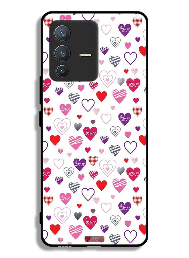 Tolwak Vivo V23 Pro 5G Protective Case Cover Hearts Doodle - Image 1