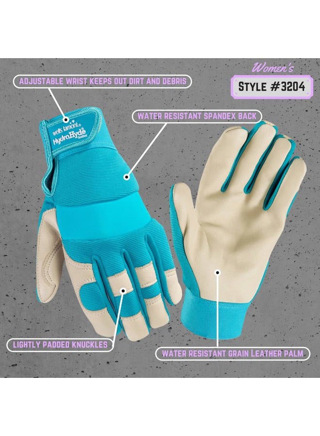Wells Lamont Women's Hybrid Work/Gardening Gloves | Water-Resistant HydraHyde Leather | Small (3204S) - Image 4