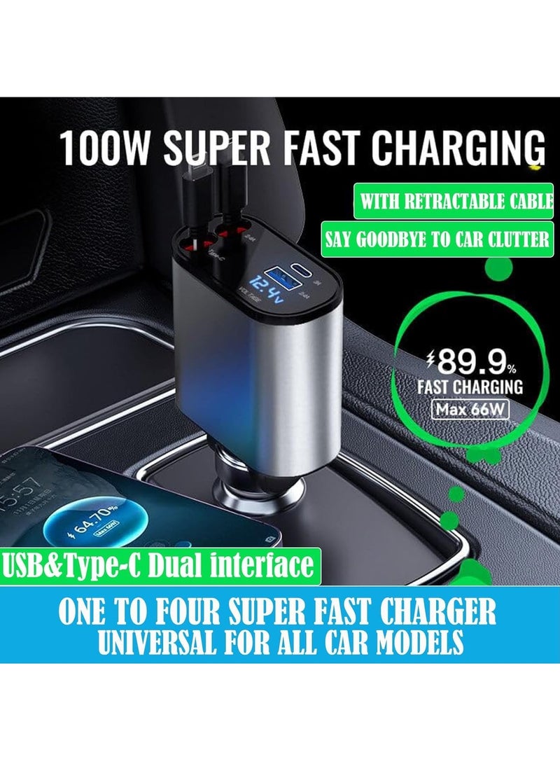 ELTRAZONE "Convenient Retractable Car Charger with Type-C – Compact Design for On-the-Go Charging" - Image 2