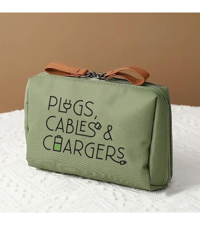 Pink Digital Storage Bag Portable Travel Cable Organizer - Image 1