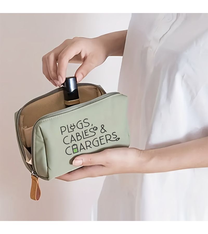 Pink Digital Storage Bag Portable Travel Cable Organizer - Image 5