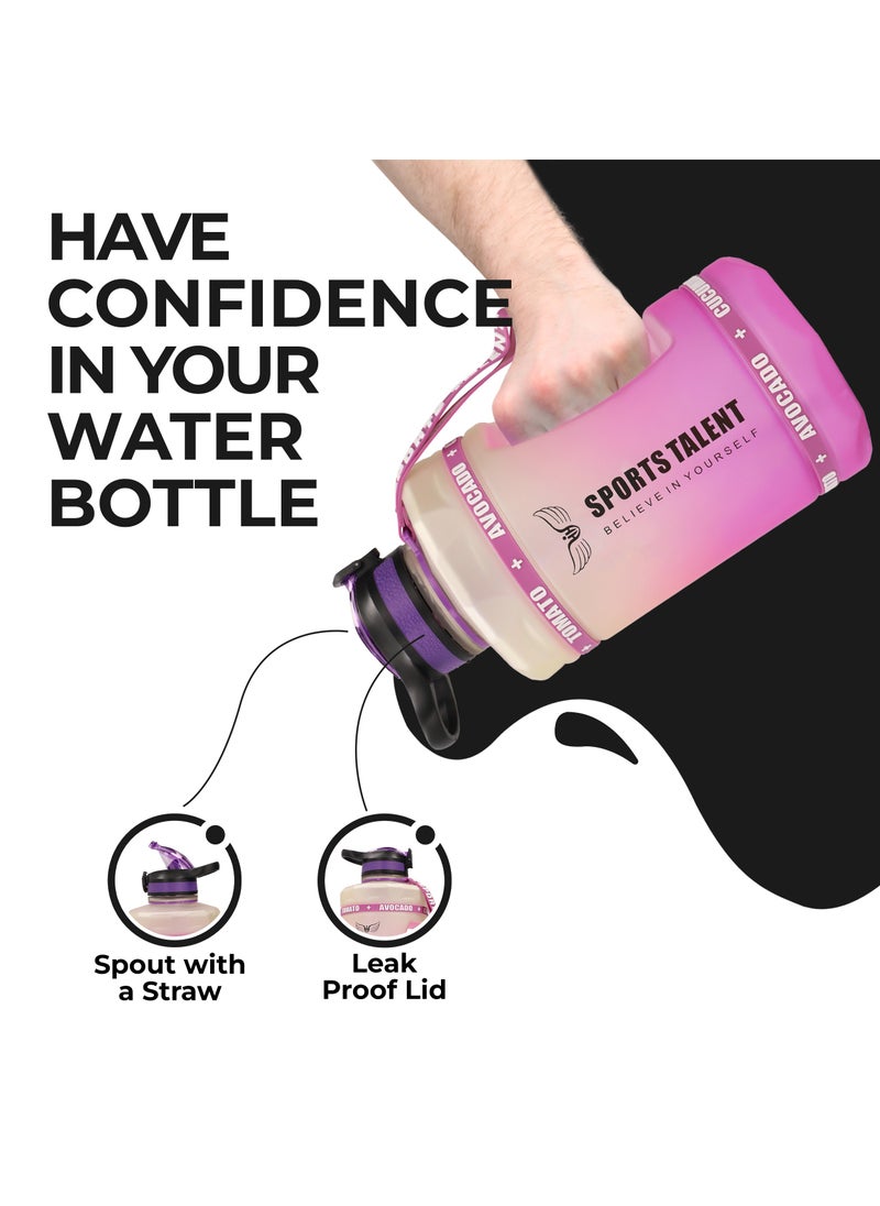 LA' PRECIOUS - 2000ml Water Bottle for Adults and Kids - USA Tritan Material Non-Toxic BPA Free - Fast Flow - Flip Top Leak Proof Lid and One Click Open - Image 1
