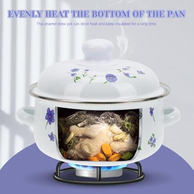 دويتول قدر حساء مطلي بالمينا، قدر يخنة، قدر صلصة عتيق، قدر خزفي، قدر طبخ دائري غير لاصق مع غطاء ومقبض، قدر معكرونة لغلي الحليب، أطعمة المعكرونة - Image 5