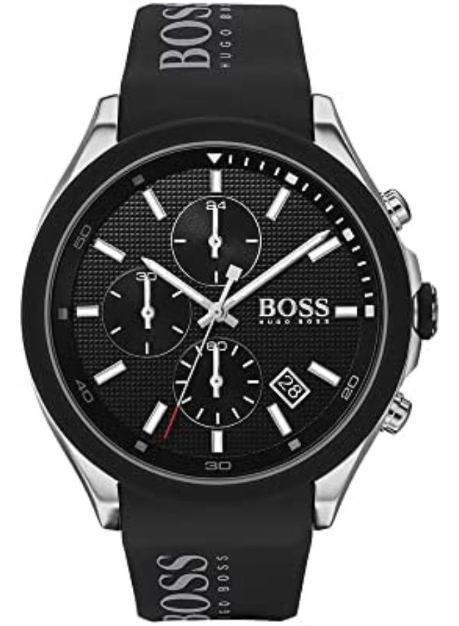 BOSS ساعة يد بعقارب من الستانلس ستيل باللون الأسود 1513716 للرجال