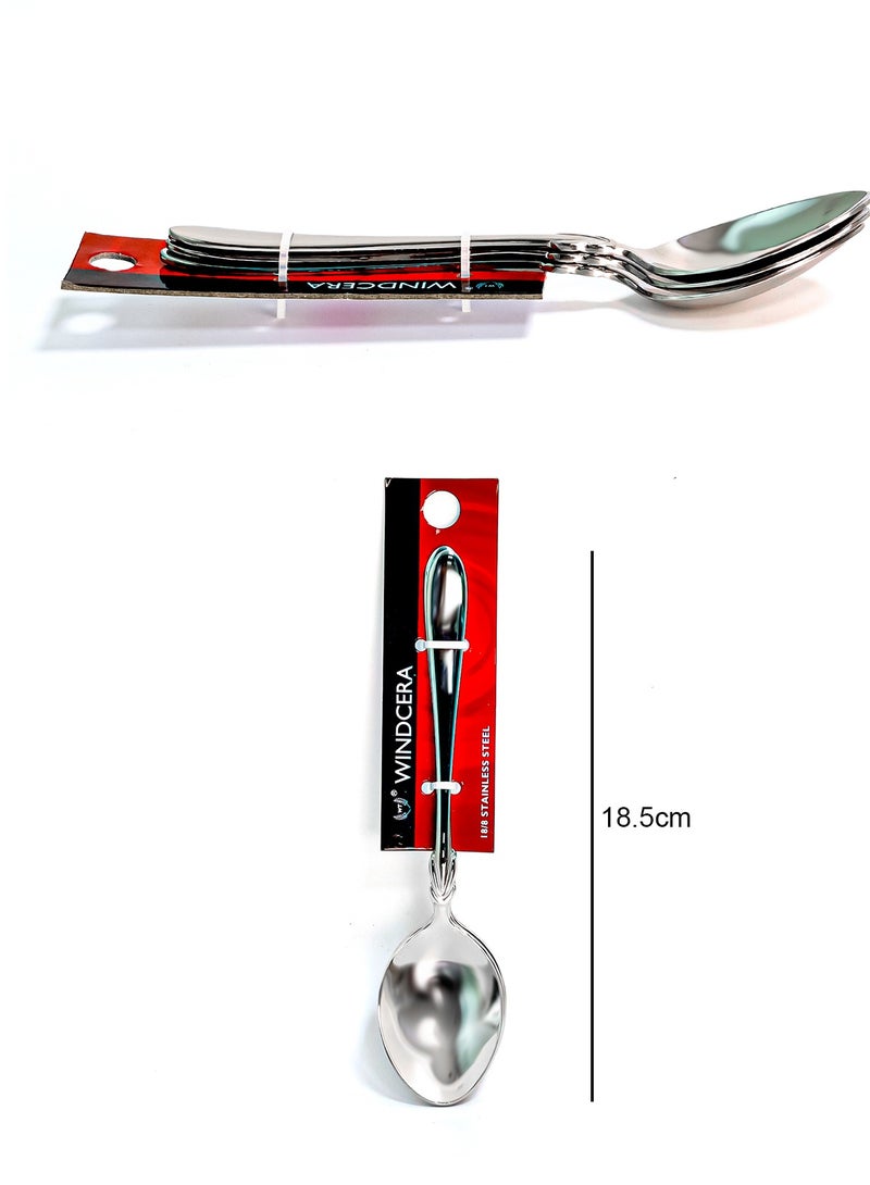 WINDCERA مجموعة ملاعق حلوى 3 قطع من الفولاذ المقاوم للصدأ للاستخدام المتعدد - Image 2