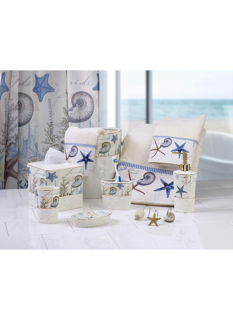 Avanti Linens Avanti Linens - Waste Basket, Guest Bathroom Essentials, Nautical Home Decor (Antigua Collection)  - Image 2