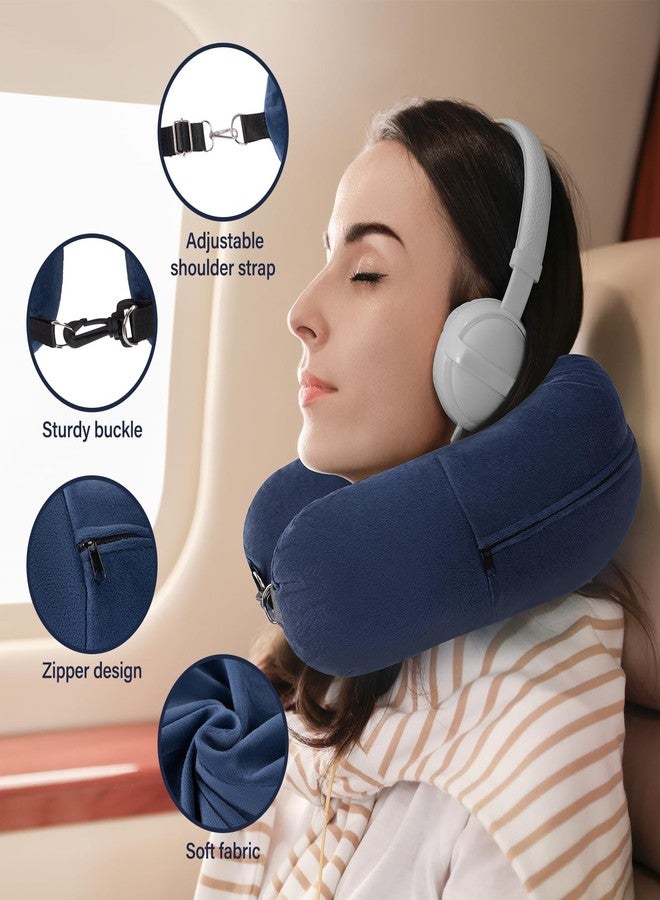 HOMEE Travel Neck Pillow Stuffable with Clothes,Soft Plush Stuffable Travel Pillow,Adjustable U-Shapes Airplane Plane Travel Pillow Storage Bag,Only Travel Pillowcase,No Filler - Image 3