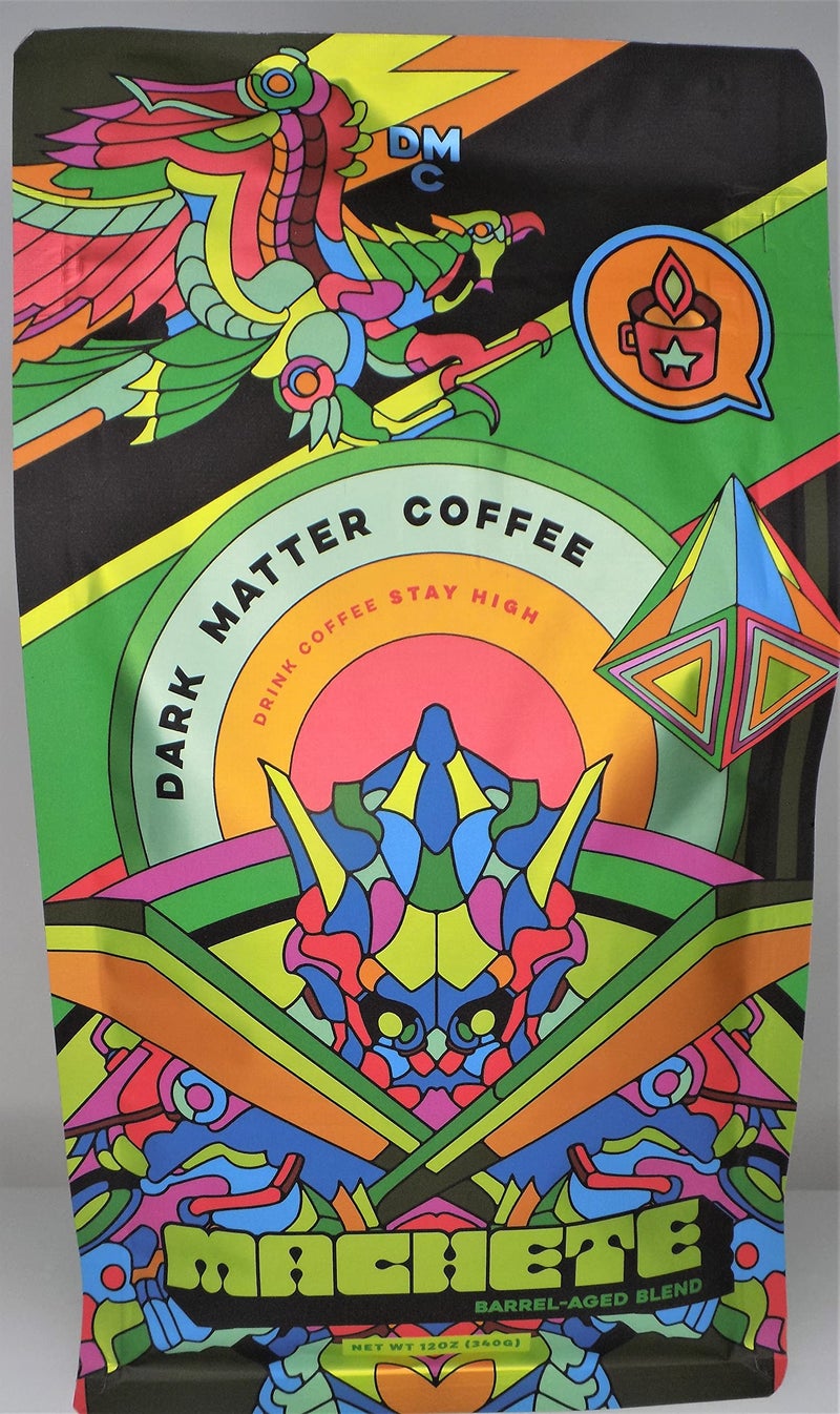 Dark Matter Coffee Freshly Roasted "Machete" Barrel-Aged Blend Coffee Whole Bean 12oz - Image 1