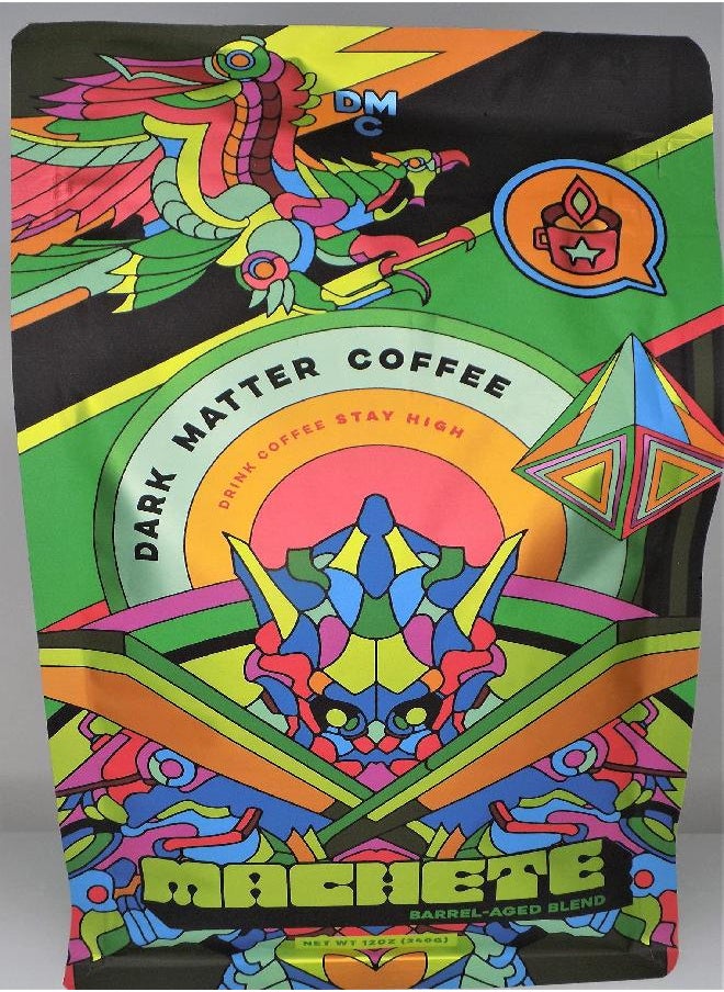 Dark Matter Coffee Freshly Roasted "Machete" Barrel-Aged Blend Coffee Whole Bean 12oz  - Image 1