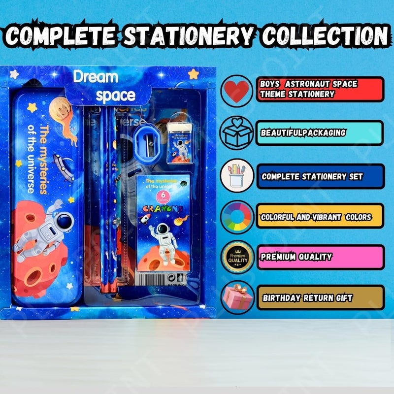 PLUSPOINT طقم هدايا القرطاسية للأطفال - عبوة من 7 قطع، أدوات القرطاسية للأطفال هدية مفيدة طقم قرطاسية كرتوني هدية عيد ميلاد ملحقات المدرسة - Image 3