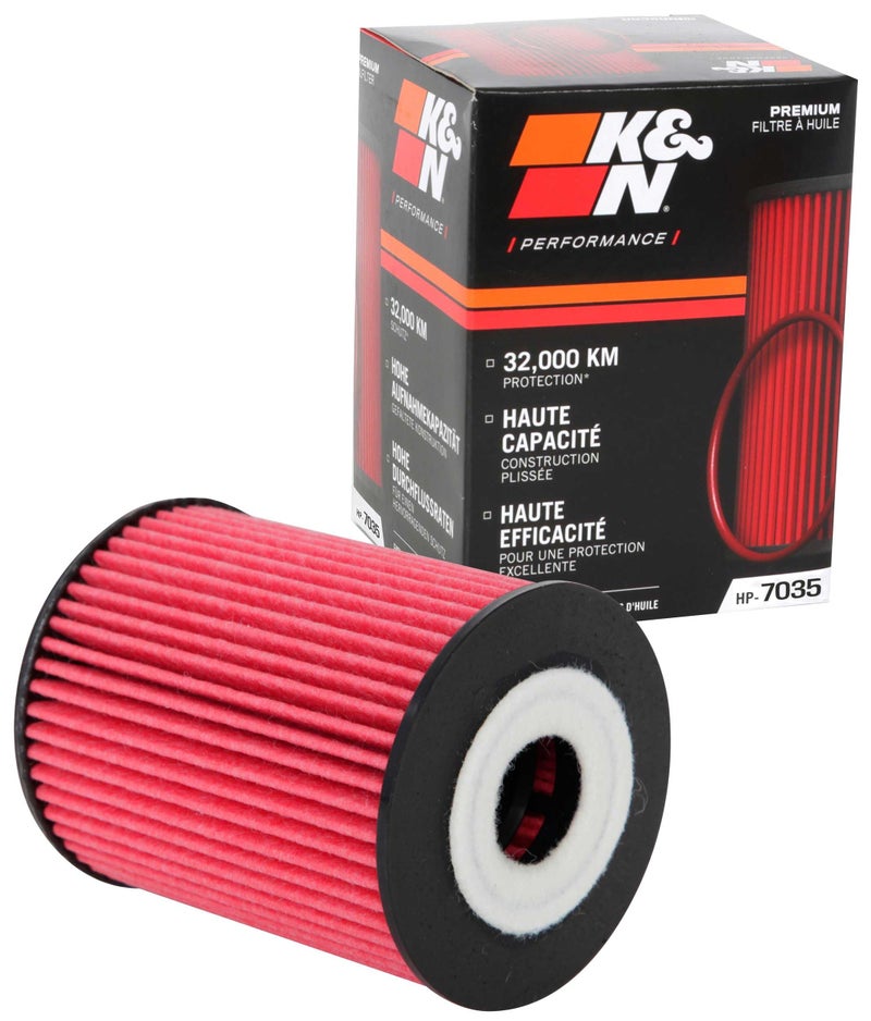 K&N Premium Oil Filter: 20,000 Mile Engine Protection, High Capacity/High Efficiency: Compatible with 2015-2021 GENESIS/HYUNDAI/KIA (See Product Description for Select Models), HP-7035 - Image 1