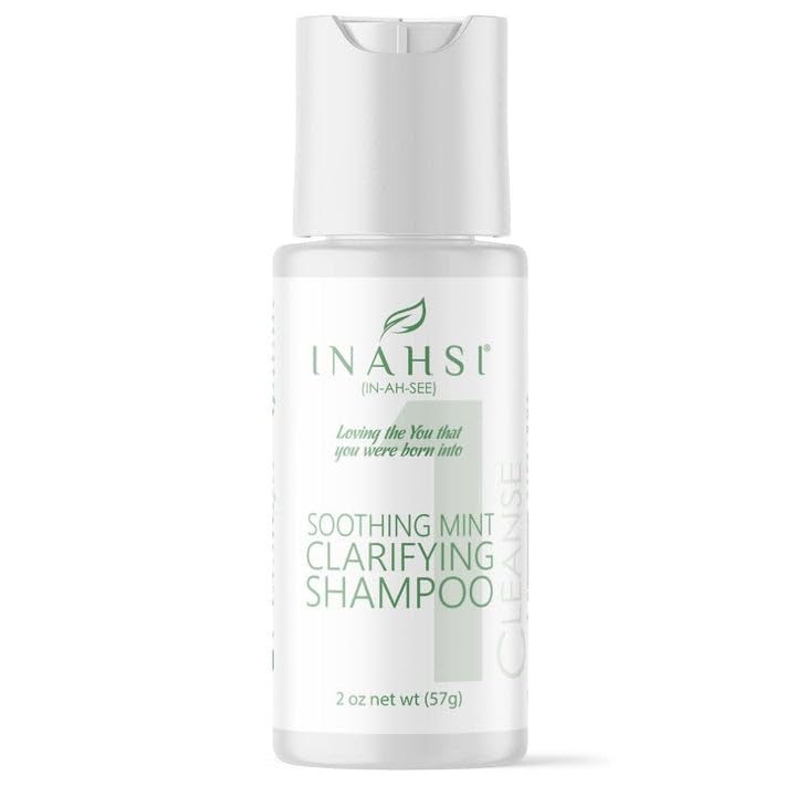 INAHSI Soothing Mint Clarifying Shampoo  Hair Shampoo for Men Women or Kids with Curly Hair  Hair Products for Naturally Curly Hair 2 oz  Made in the USA
