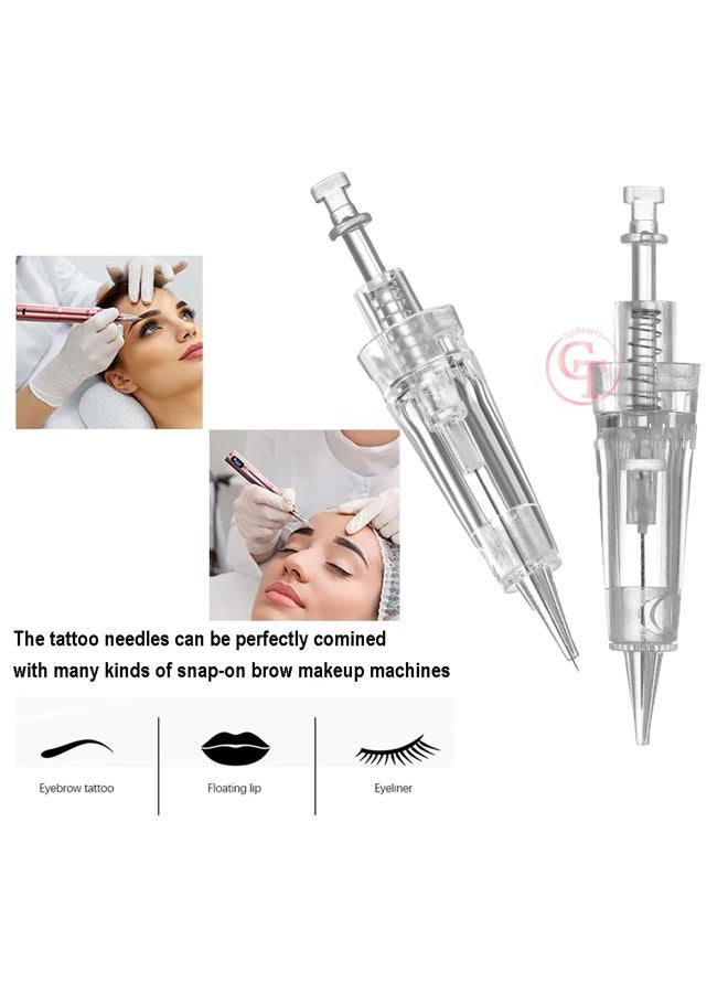 TgoBeauty 50pcs Permanent Makeup Tattoo Needle Cartridges Disposable T Shape Tattoo Needle for Digital Eyebrow/Lips/Eyeliner Tattoo Machine (0.18mm 1P) - Image 4