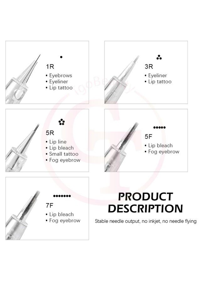 TgoBeauty 50pcs Permanent Makeup Tattoo Needle Cartridges Disposable T Shape Tattoo Needle for Digital Eyebrow/Lips/Eyeliner Tattoo Machine (0.18mm 1P) - Image 2