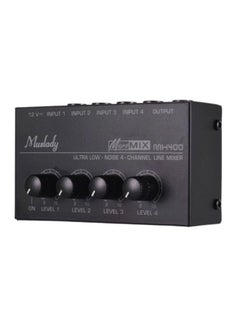 Generic Ultra Compact Low Noise Mono Audio Mixer With Power Adapter And Manual MX400 Black  - Image 2