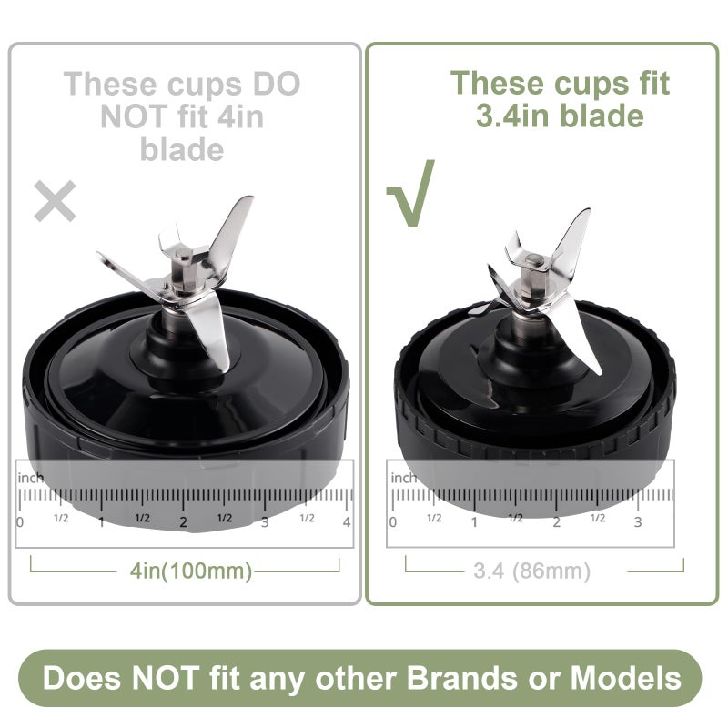 Equust 5-piece Blender Cups Replacement for Ninja Single Serve 16oz Cups with Sip & Seal Lids, 6 Fins Extractor Blade Compatible with Ninja Blenders Pro BL660 BL663 BL663CO BL665Q BL740 BL770 - Image 5
