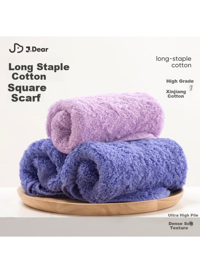 Sunvim Furui Home Textiles × Jdear Jd.com Collaboration Pure Cotton A-class Extra Large Extra Thick Xinjiang Long-staple Cotton Square Towel Deep Purple - Image 1