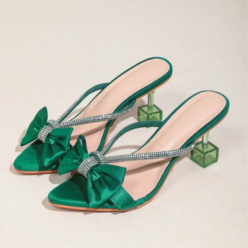 Stiletto Heels with Pointed Toe and Bow Design, Exquisite and Versatile, Fashionable Sandals, Women''s High Heels, High-End Stiletto Heels - Image 5