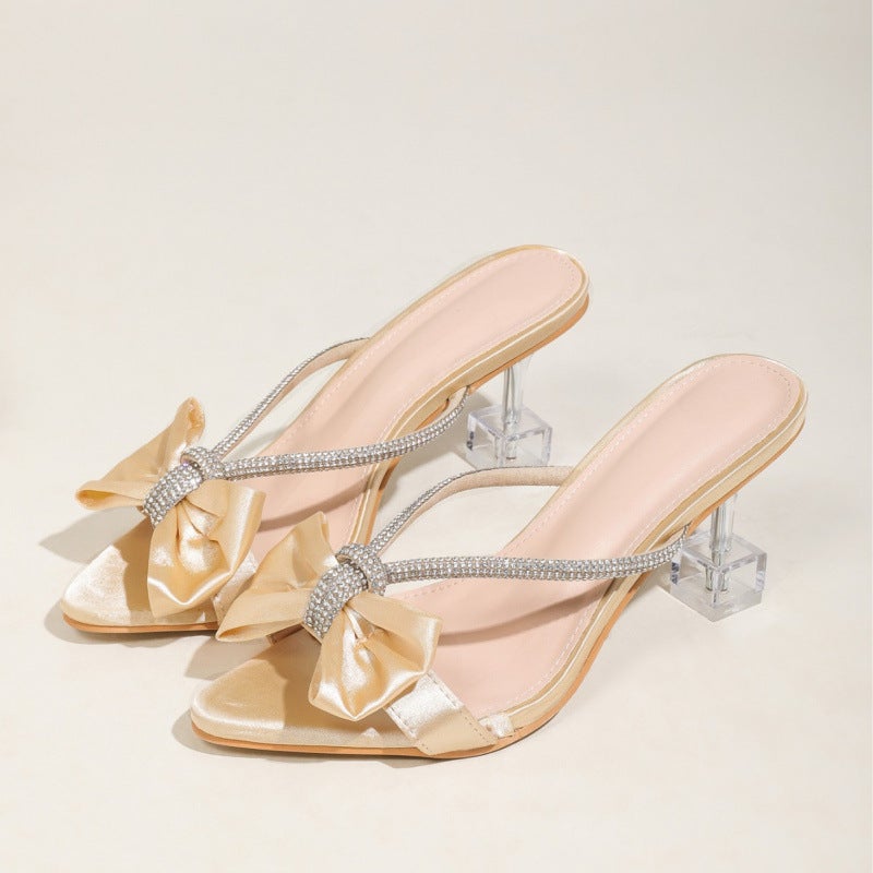 Stiletto Heels with Pointed Toe and Bow Design, Exquisite and Versatile, Fashionable Sandals, Women''s High Heels, High-End Stiletto Heels - Image 4