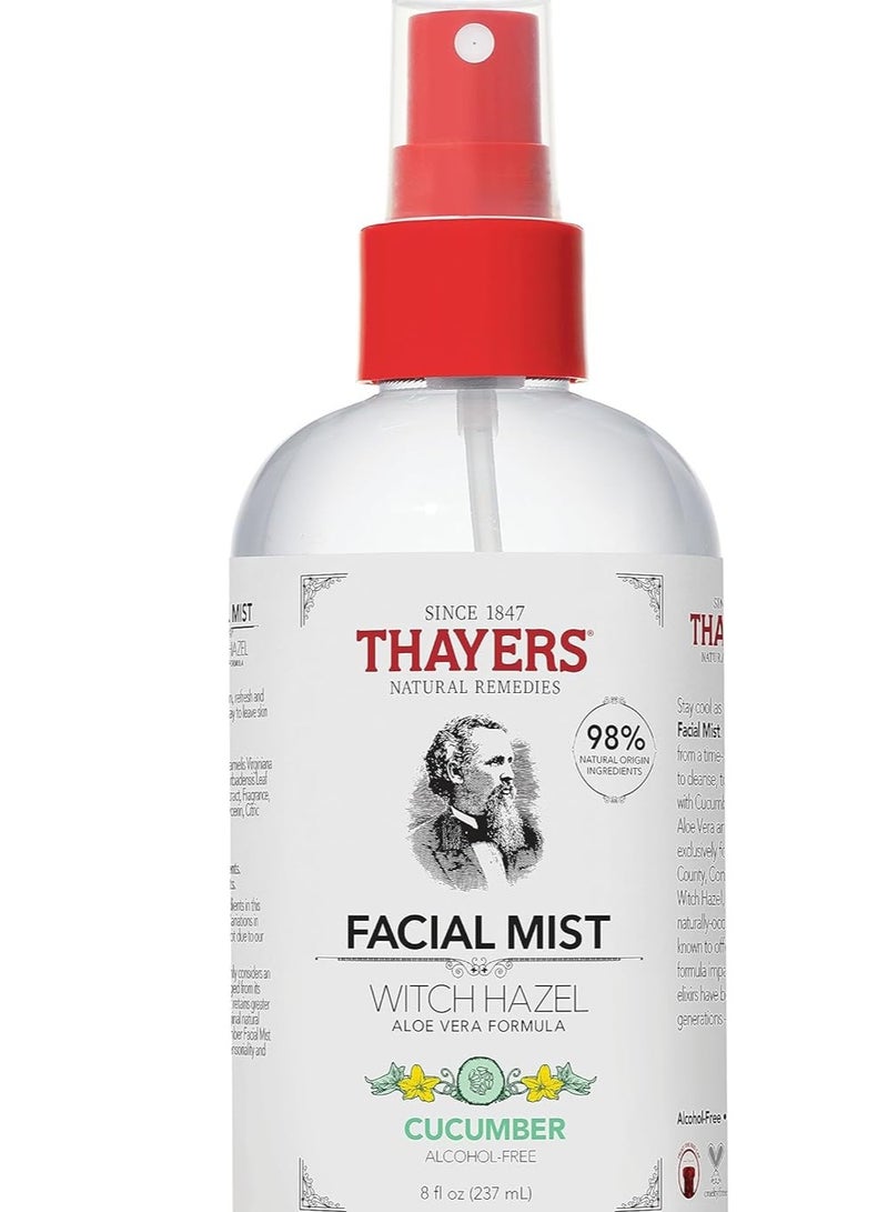 THAYERS Thayers Witch Hazel Facial Toner Spray with Cucumber and Aloe Vera 89 ml - Image 3