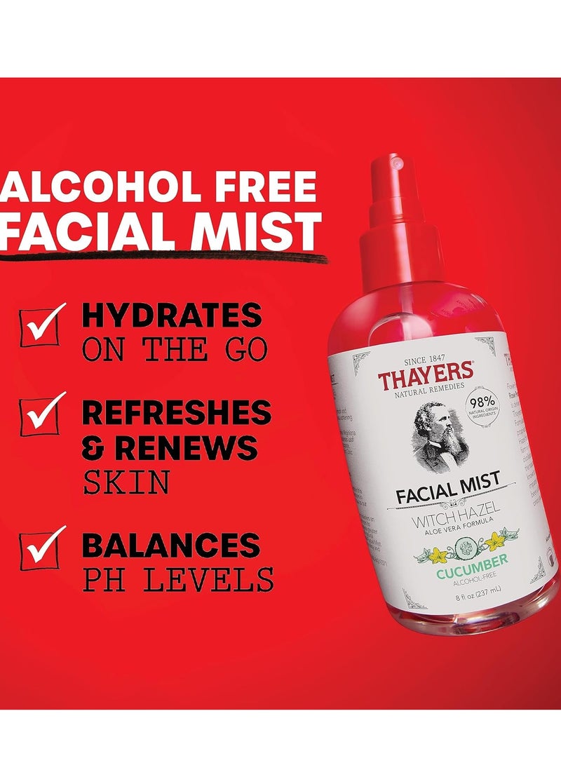 THAYERS Thayers Witch Hazel Facial Toner Spray with Cucumber and Aloe Vera 89 ml - Image 4