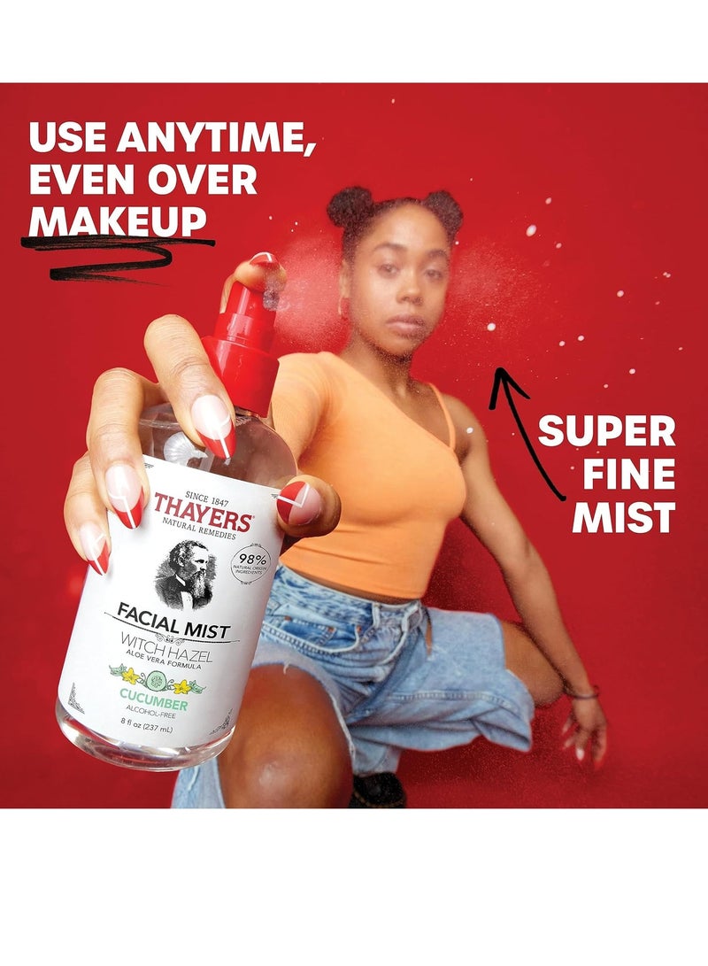 THAYERS Thayers Witch Hazel Facial Toner Spray with Cucumber and Aloe Vera 89 ml - Image 5