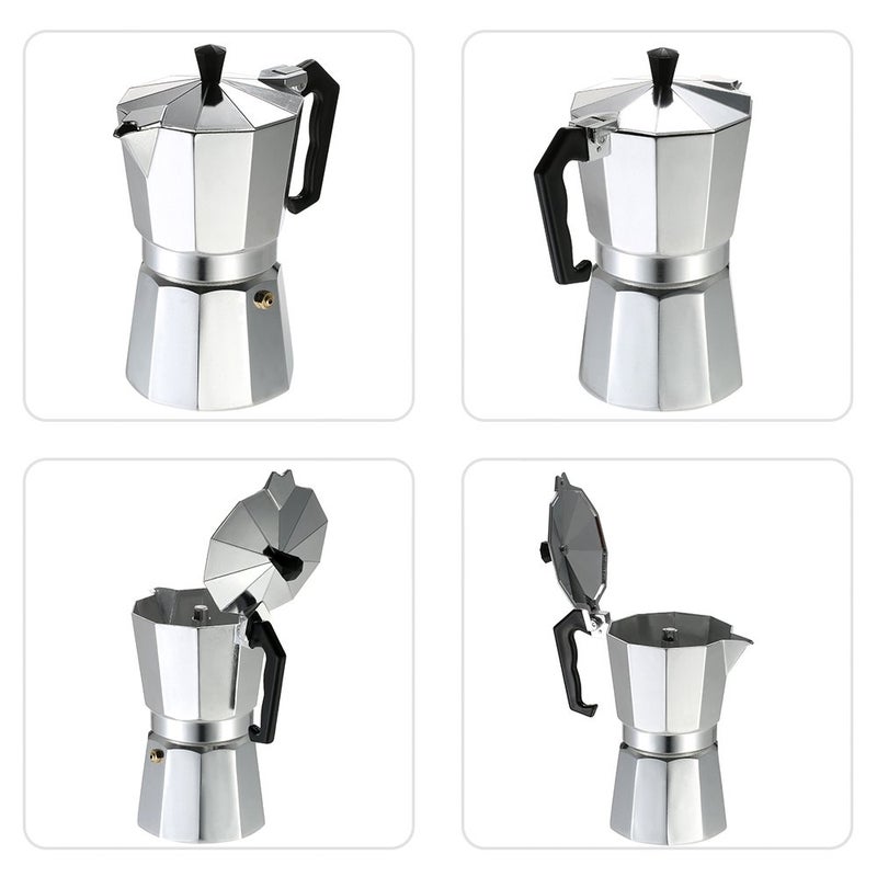 6-Cup aluminum Espresso Percolator Coffee Stovetop Maker Mocha Pot - Image 2