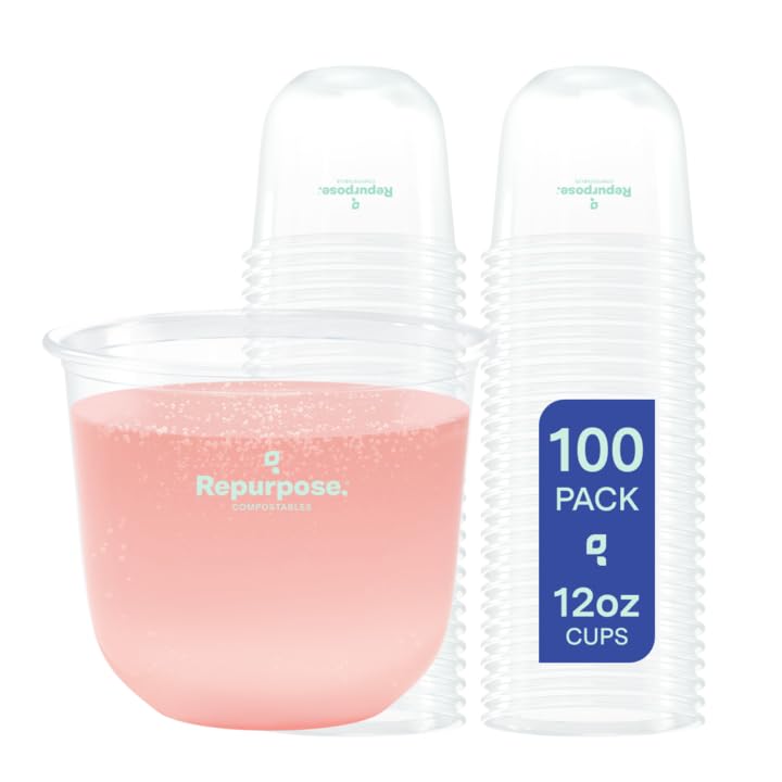 Repurpose Compostables Repurpose Disposable Stemless Glasses, 12oz, 100 Cups, Plant-Based, BPA Free, No PFAS Added, Certified BioBased, FDA Non-Toxic, Ultimate Cool Girl Cup - Image 3