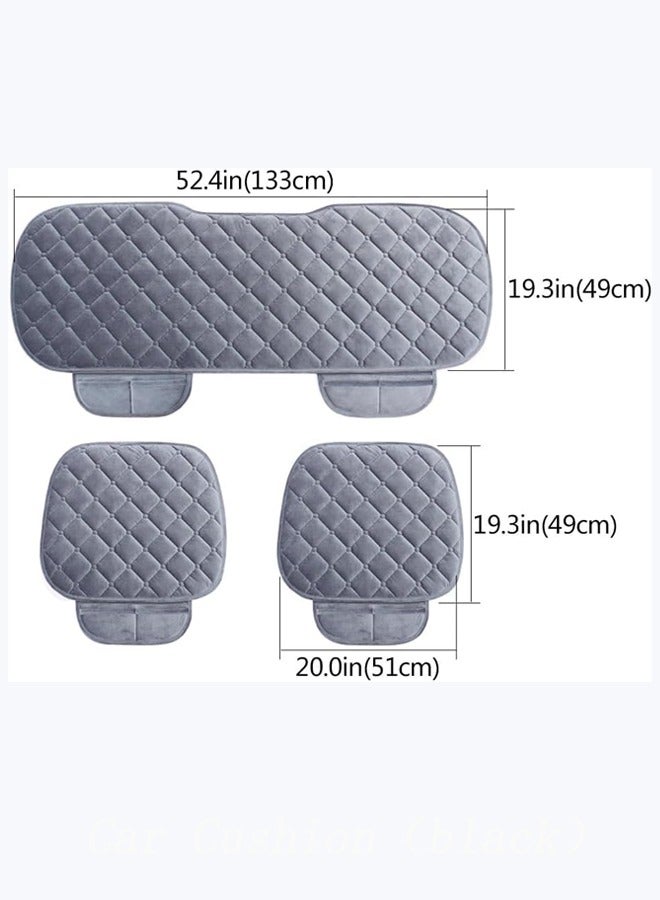 Aikenn 3pcs Universal Car Seat Cushion  Include 1 Pair Front Driver Seat Pad Mat And 1 Rear Bench Cover Universal Breathable Thickened Comfort for Automotive Driver Seat Office Chair - Image 2
